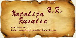 Natalija Rusalić vizit kartica